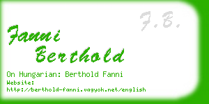 fanni berthold business card